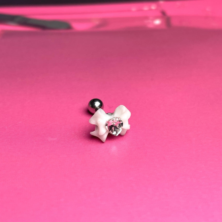 [サージカル]ギャルプリンセス風 ハートリボンピアス 16G (4Color) ボディピアス 軟骨ピアス 片耳用