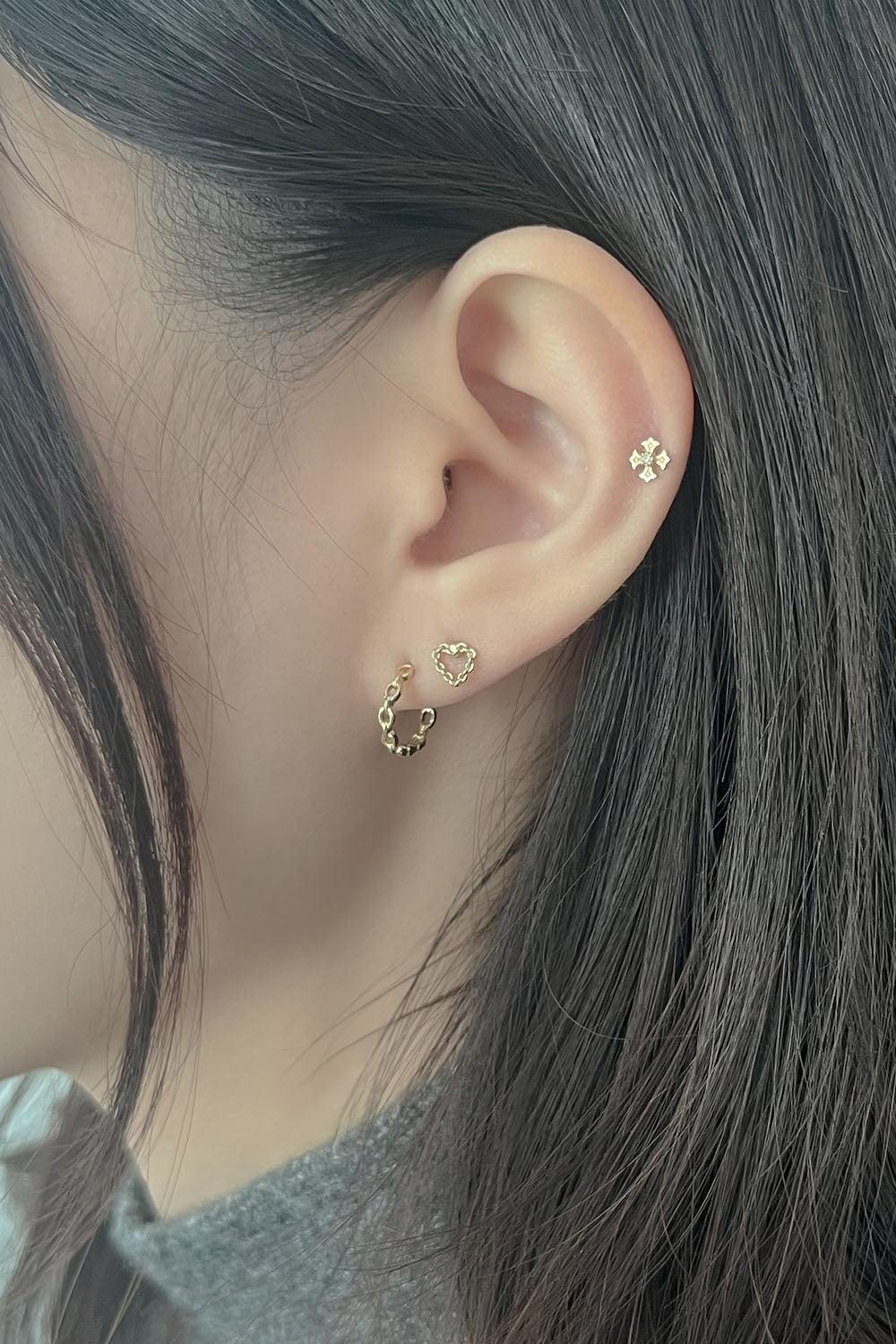 14k chain one touch earring - 4MiLi (フォーミリ)