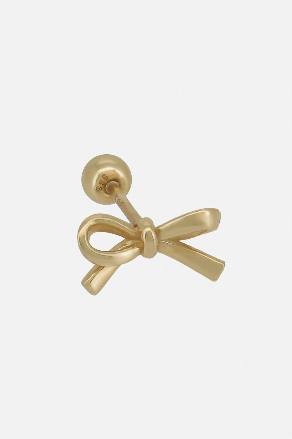 14k knotted ribbon piercing 21G