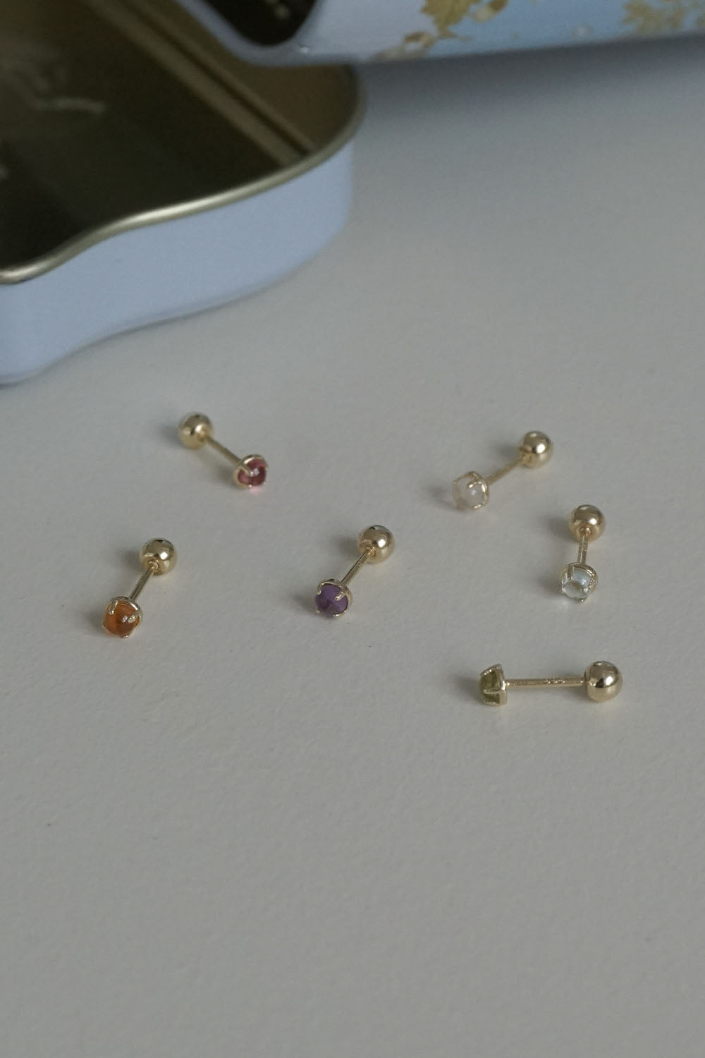 14k gemstone candy piercing (6Color) 21G