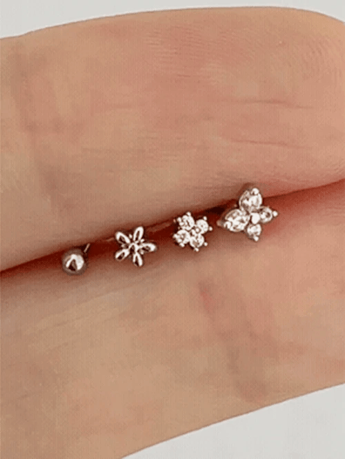 [Set of 5] [Surgical] Nuts Ice Cream Piercing Set 16G Body Piercing Back Piercing Cartilage Piercing 