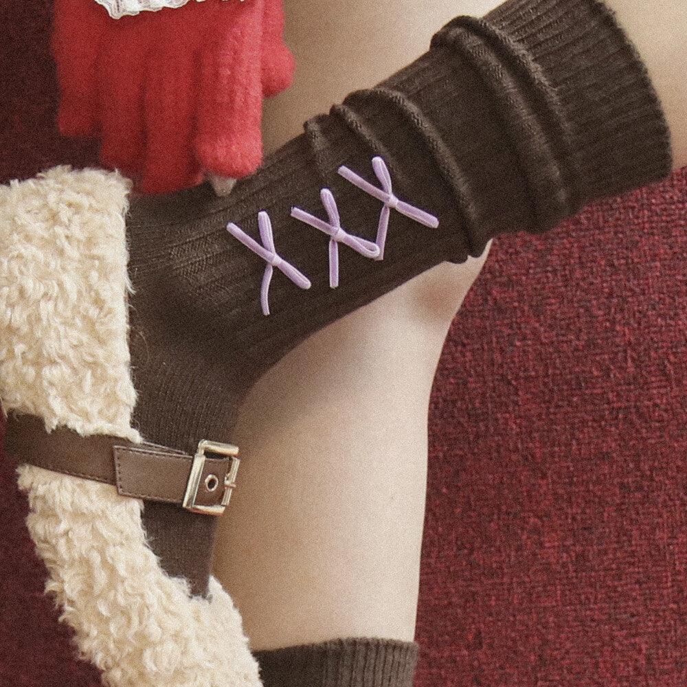 wool ribbon socks (2colors) ソックス/靴下 - 4MiLi (フォーミリ)