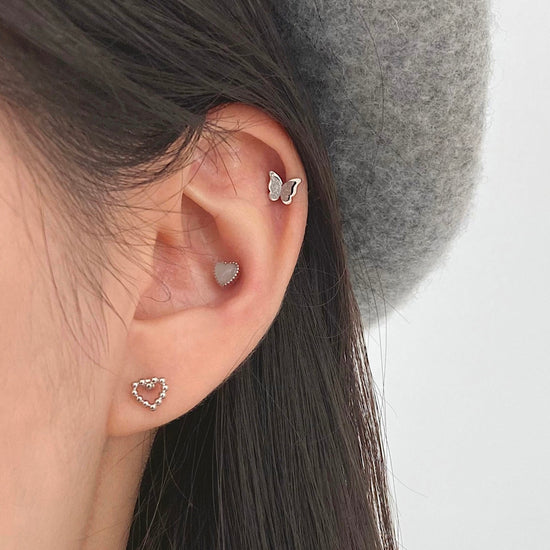 [มีในสต็อกตอนนี้] [ผ่าตัด] เจาะผีเสื้อคู่แวววาว (3 สี) 16G 