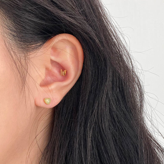 [มีในสต็อกตอนนี้] [ผ่าตัด] เจาะผีเสื้อคู่แวววาว (3 สี) 16G 