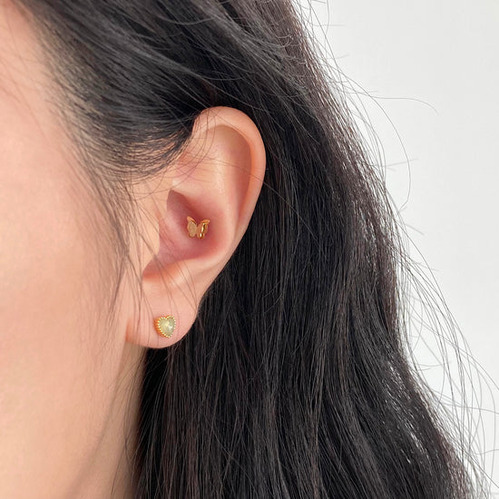 [มีในสต็อกตอนนี้] [ผ่าตัด] เจาะผีเสื้อคู่แวววาว (3 สี) 16G 