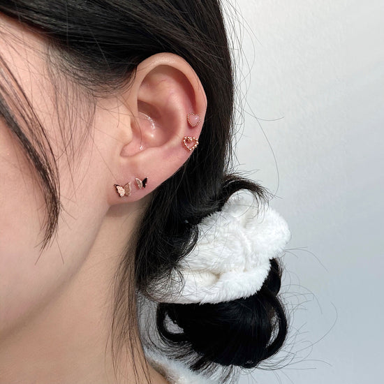 [มีในสต็อกตอนนี้] [ผ่าตัด] เจาะผีเสื้อคู่แวววาว (3 สี) 16G 