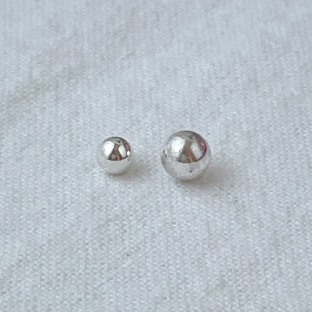 [925 Silver]18G バー太さ1mm シルバー ボール (3mm 4mm) キャッチ