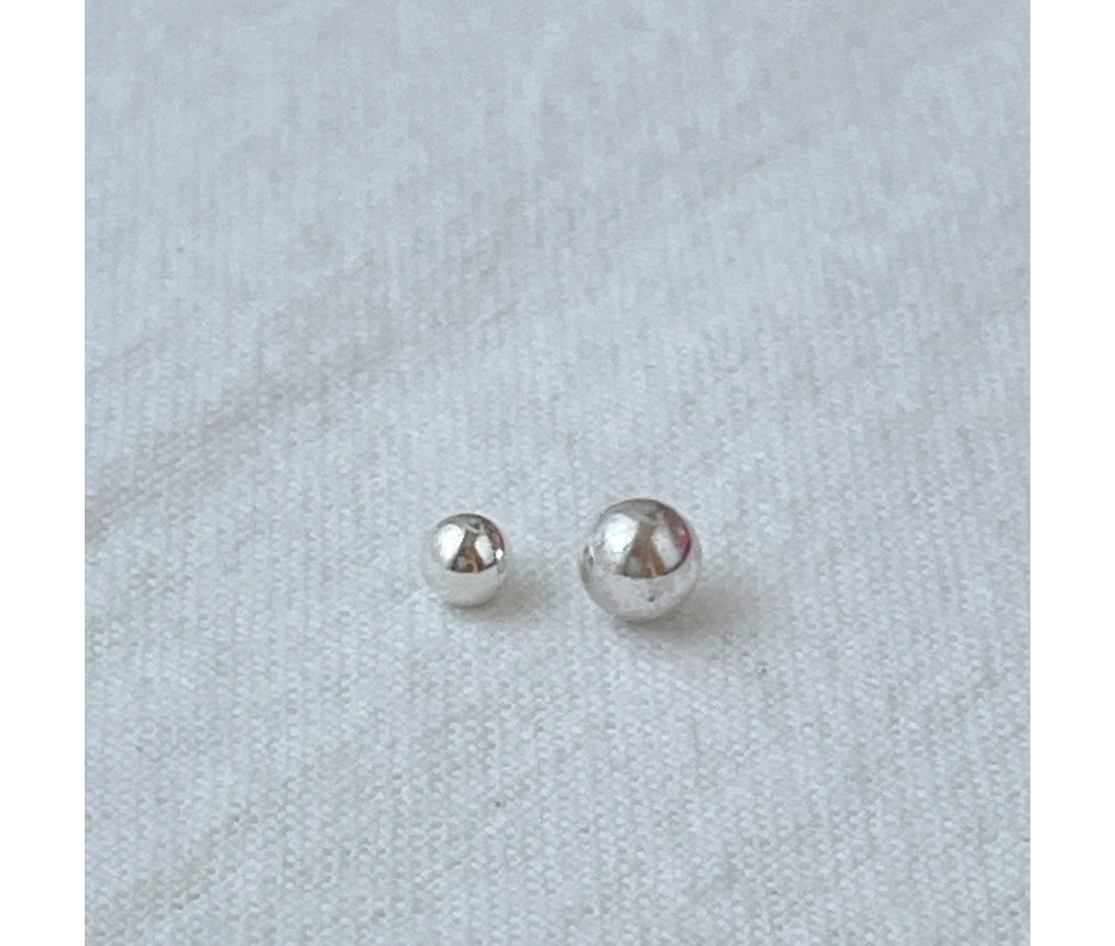 [925 Silver]18G バー太さ1mm シルバー ボール (3mm 4mm) キャッチ