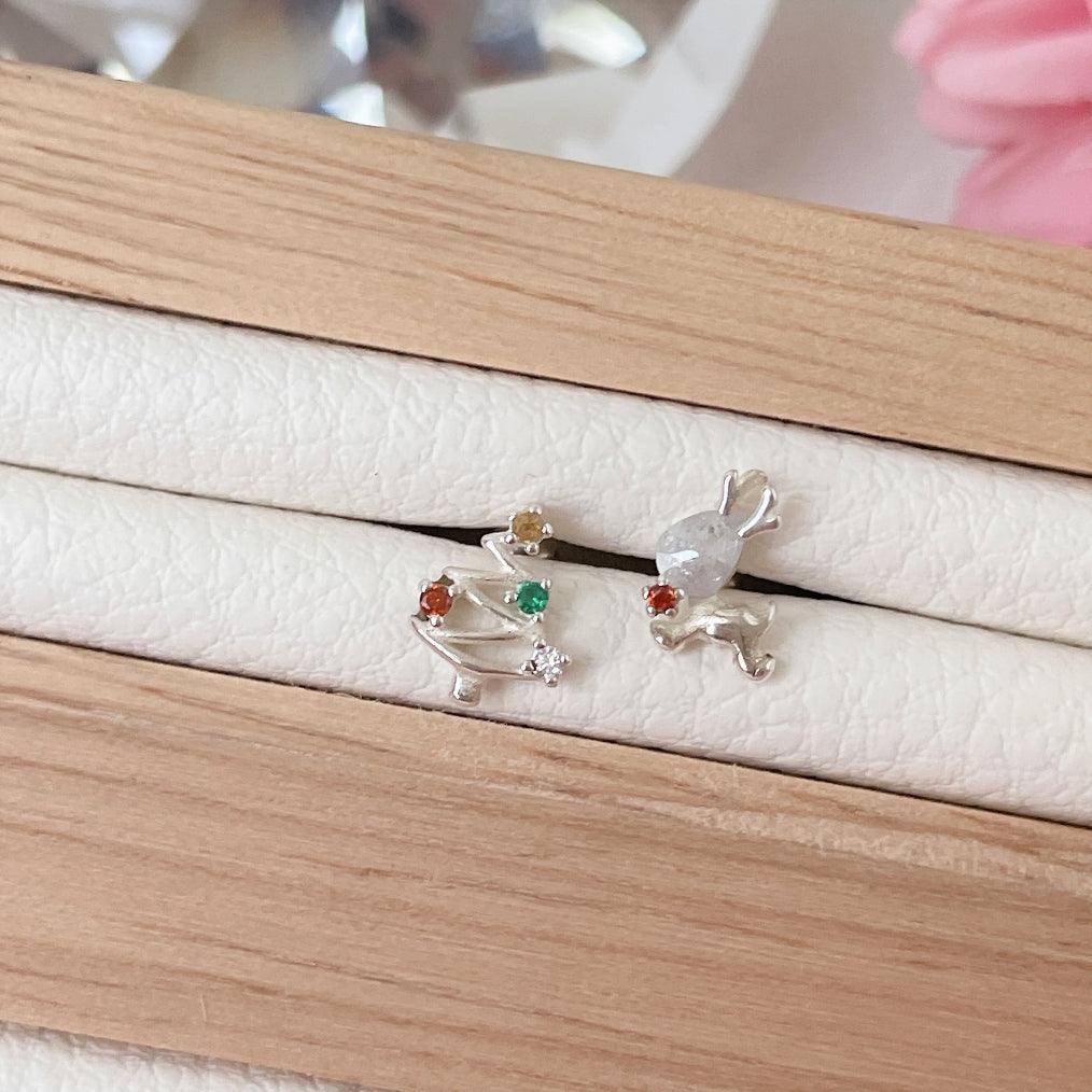 [925 Silver] Christmas Tree Reindeer (2 types) 20G Body Piercing Back Piercing Cartilage Piercing 