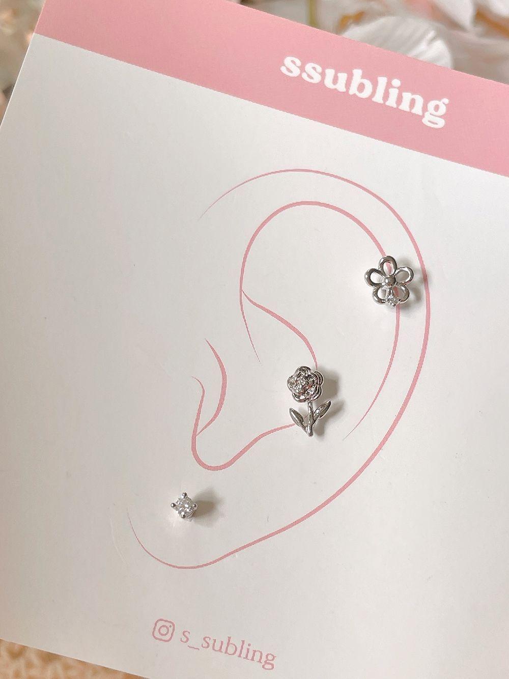 [Surgical] Flower Cubic Rose (3 Types 2 Colors) 16G 