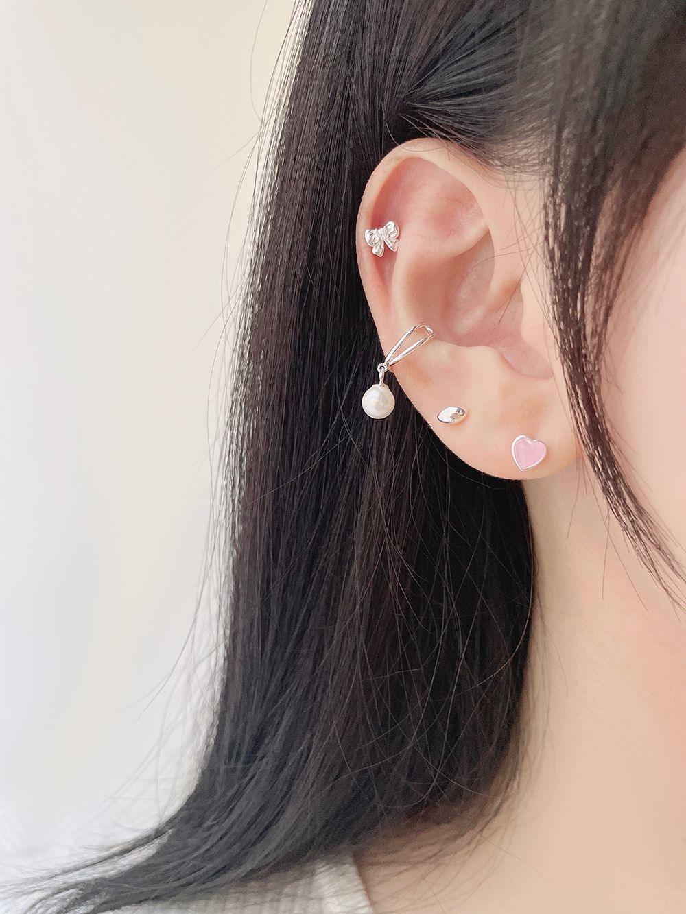 [925 Silver]パステル ハート (2Color) 18G ボディピアス キャッチ ピアッシング 軟骨ピアス