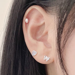 [925 Silver]パステル ハート (2Color) 18G ボディピアス キャッチ ピアッシング 軟骨ピアス