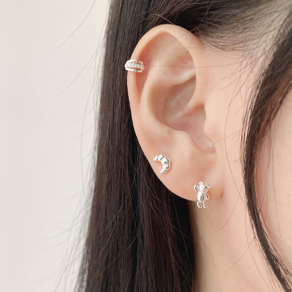 [925 Silver] Croissant 18G Body Piercing Back Piercing Cartilage Piercing 