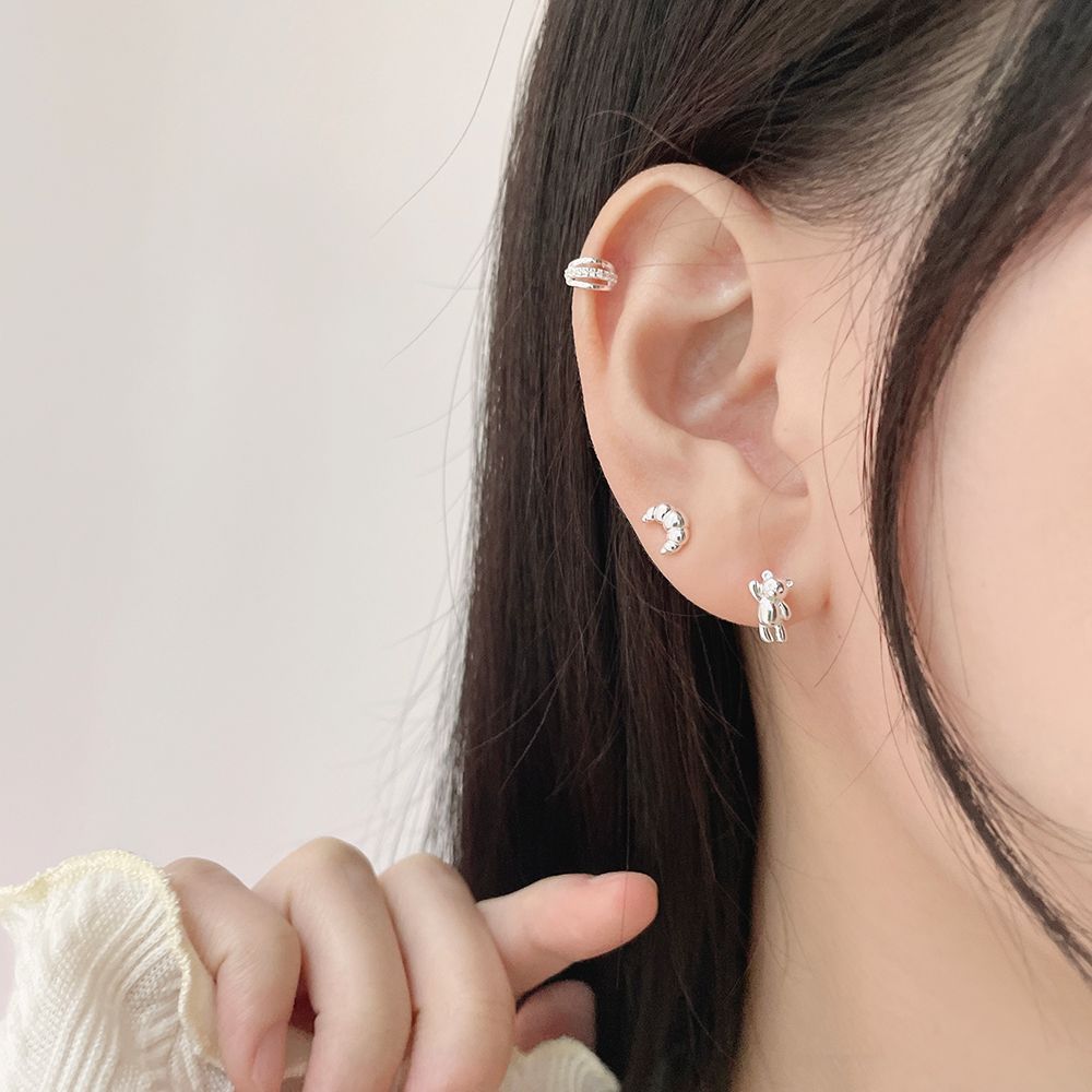 [925 Silver] Croissant 18G Body Piercing Back Piercing Cartilage Piercing 