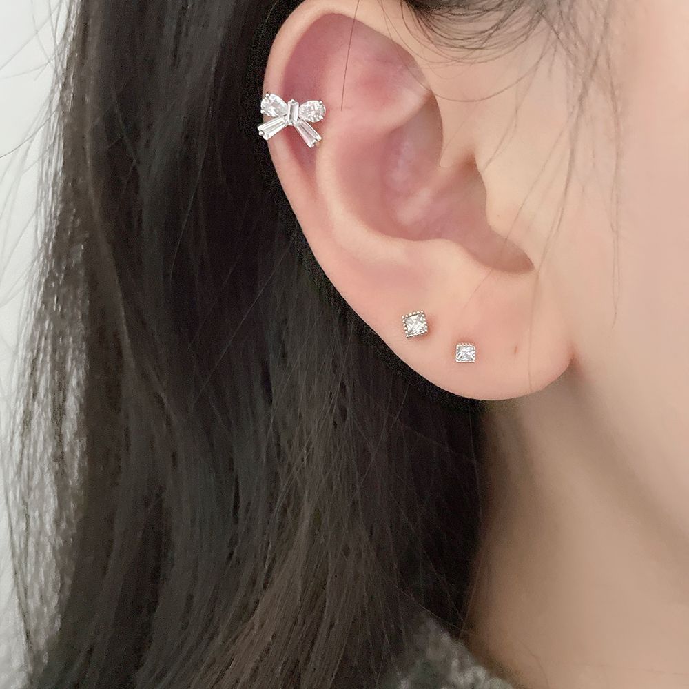 [Surgical] Basic Square Cubic (2 Colors, 2 Sizes) 16G Body Piercing Back Piercing Cartilage Piercing 