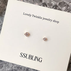 [Surgical] Basic Square Cubic (2 Colors, 2 Sizes) 16G Body Piercing Back Piercing Cartilage Piercing 