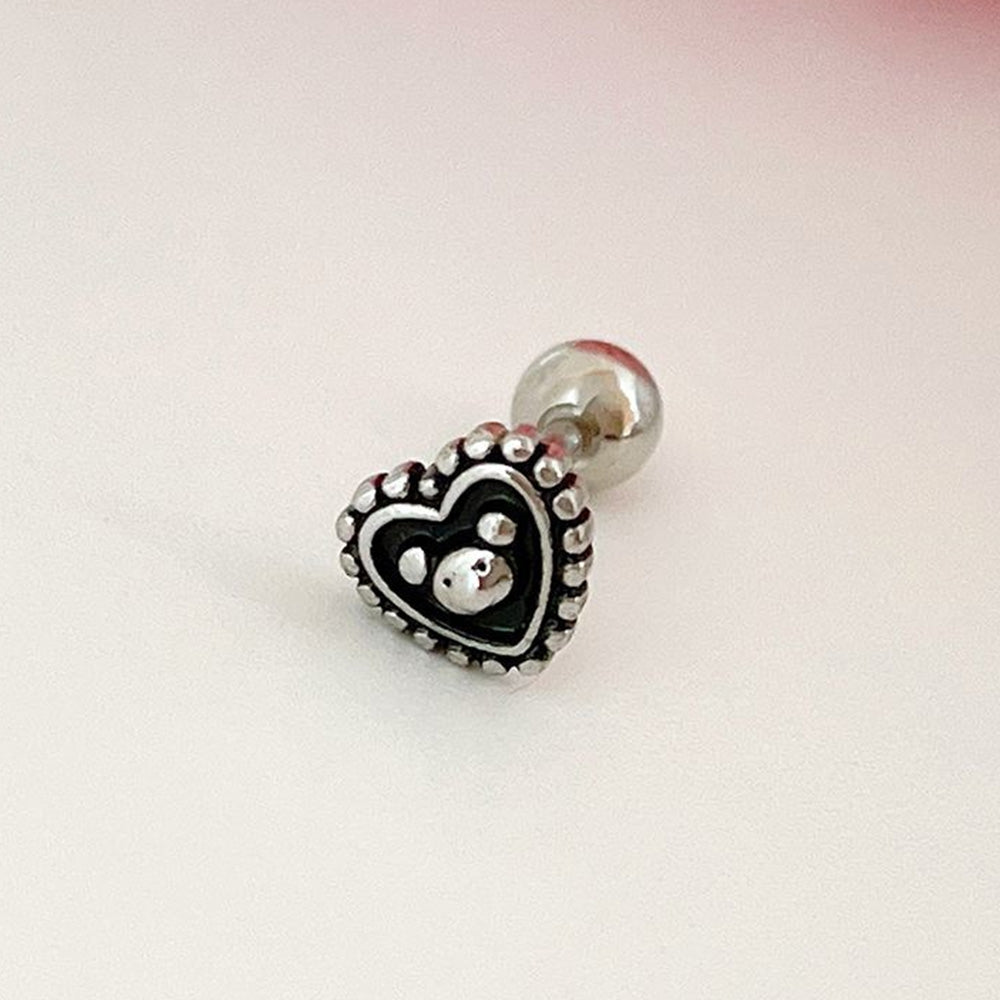 [Surgical] Bear Antique Heart Bear 16G Body Piercing Back Piercing Cartilage Piercing 