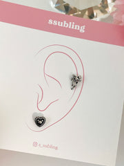 [Surgical] Bear Antique Heart Bear 16G Body Piercing Back Piercing Cartilage Piercing 