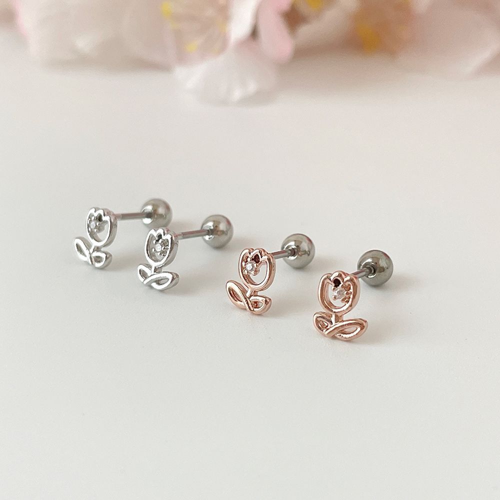 [Surgical] Rose Flower (2 Colors) Body Piercing Back Piercing Cartilage Piercing 