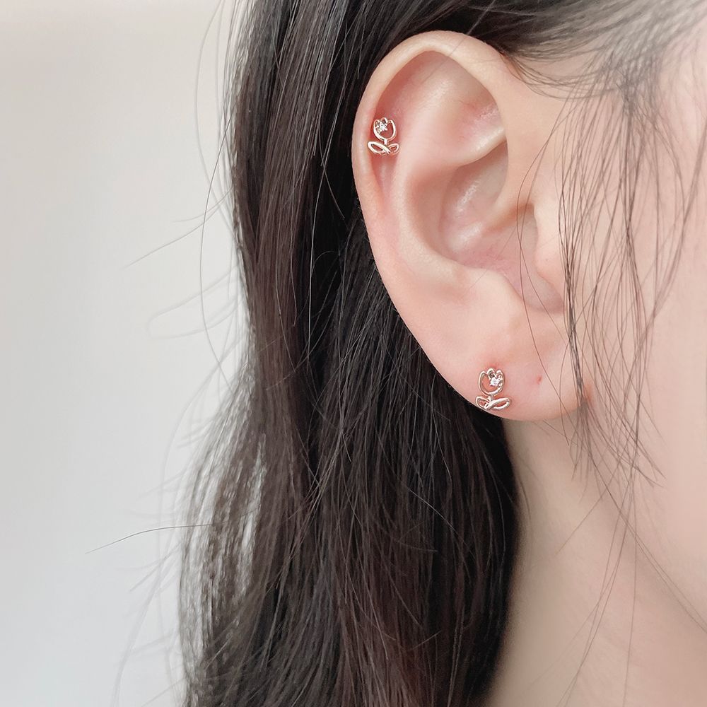 [Surgical] Rose Flower (2 Colors) Body Piercing Back Piercing Cartilage Piercing 