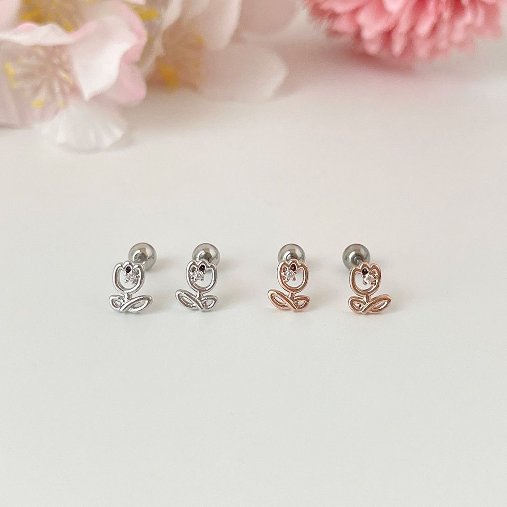 [Surgical] Rose Flower (2 Colors) Body Piercing Back Piercing Cartilage Piercing 