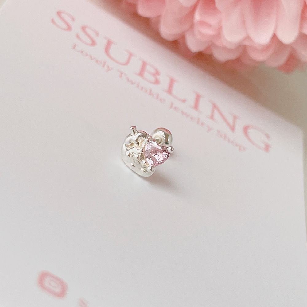 [925 Silver]ピンクイチゴ 20G ボディピアス キャッチ ピアッシング 軟骨ピアス
