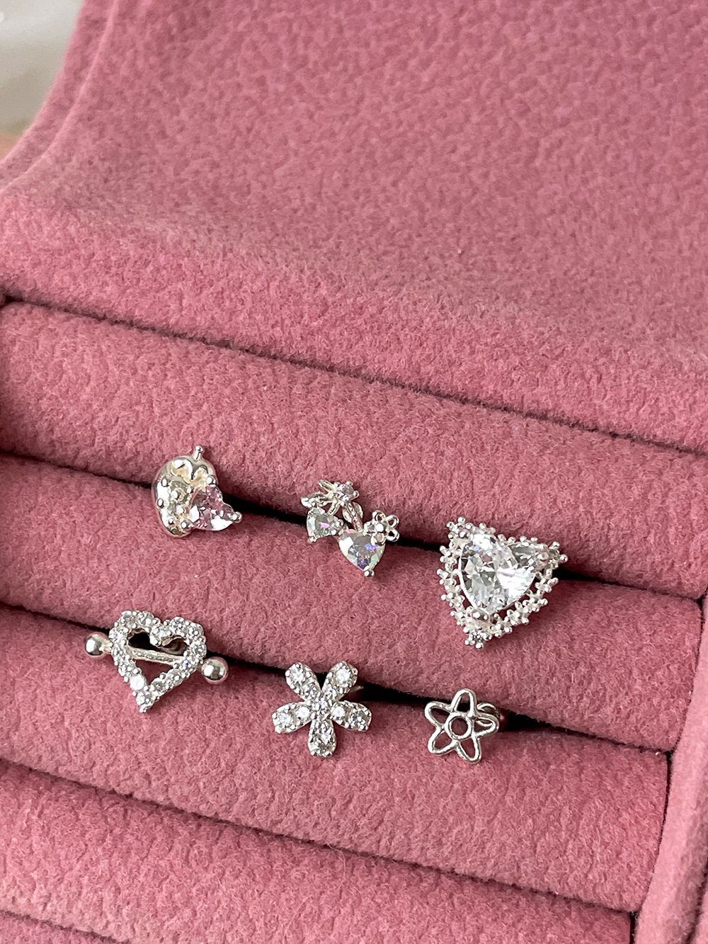 [925 Silver]ピンクイチゴ 20G ボディピアス キャッチ ピアッシング 軟骨ピアス