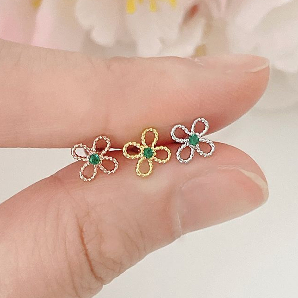 [Surgical] Cubic Flower (2 Colors) 16G Body Piercing Back Piercing Cartilage Piercing 