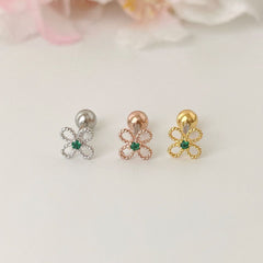 [Surgical] Cubic Flower (2 Colors) 16G Body Piercing Back Piercing Cartilage Piercing 