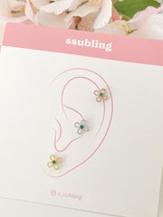 [Surgical] Cubic Flower (2 Colors) 16G Body Piercing Back Piercing Cartilage Piercing 
