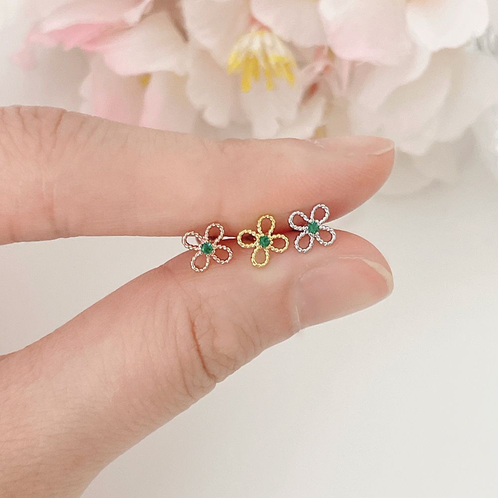 [Surgical] Cubic Flower (2 Colors) 16G Body Piercing Back Piercing Cartilage Piercing 
