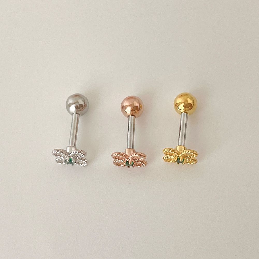 [Surgical] Cubic Flower (2 Colors) 16G Body Piercing Back Piercing Cartilage Piercing 