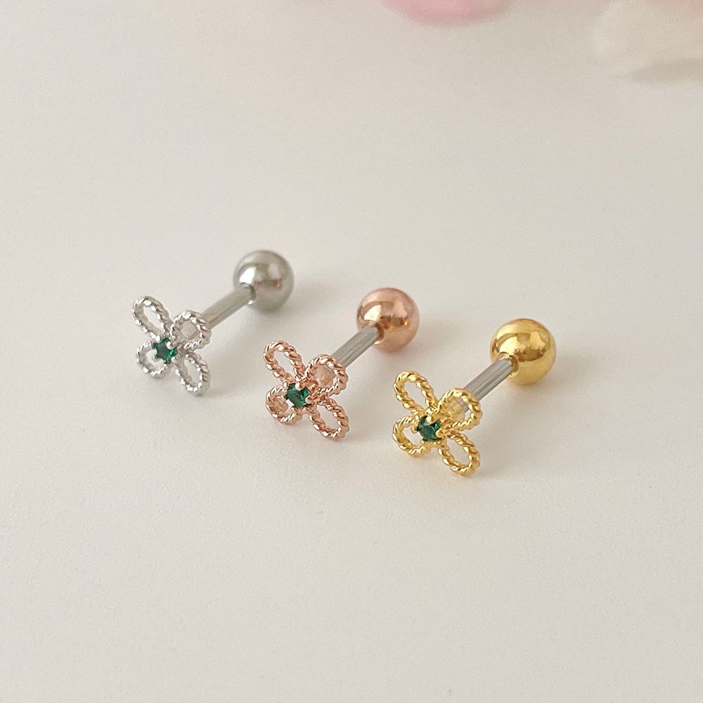 [Surgical] Cubic Flower (2 Colors) 16G Body Piercing Back Piercing Cartilage Piercing 