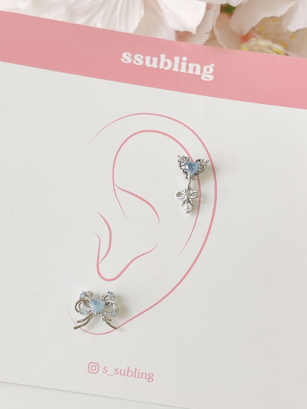 [ผ่าตัด] ดอกไม้ลูกบาศก์ (2 สี) 16G เจาะร่างกาย เจาะหลัง เจาะกระดูกอ่อน 