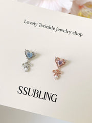 [Surgical] Cubic Flower (2 Colors) 16G Body Piercing Back Piercing Cartilage Piercing 