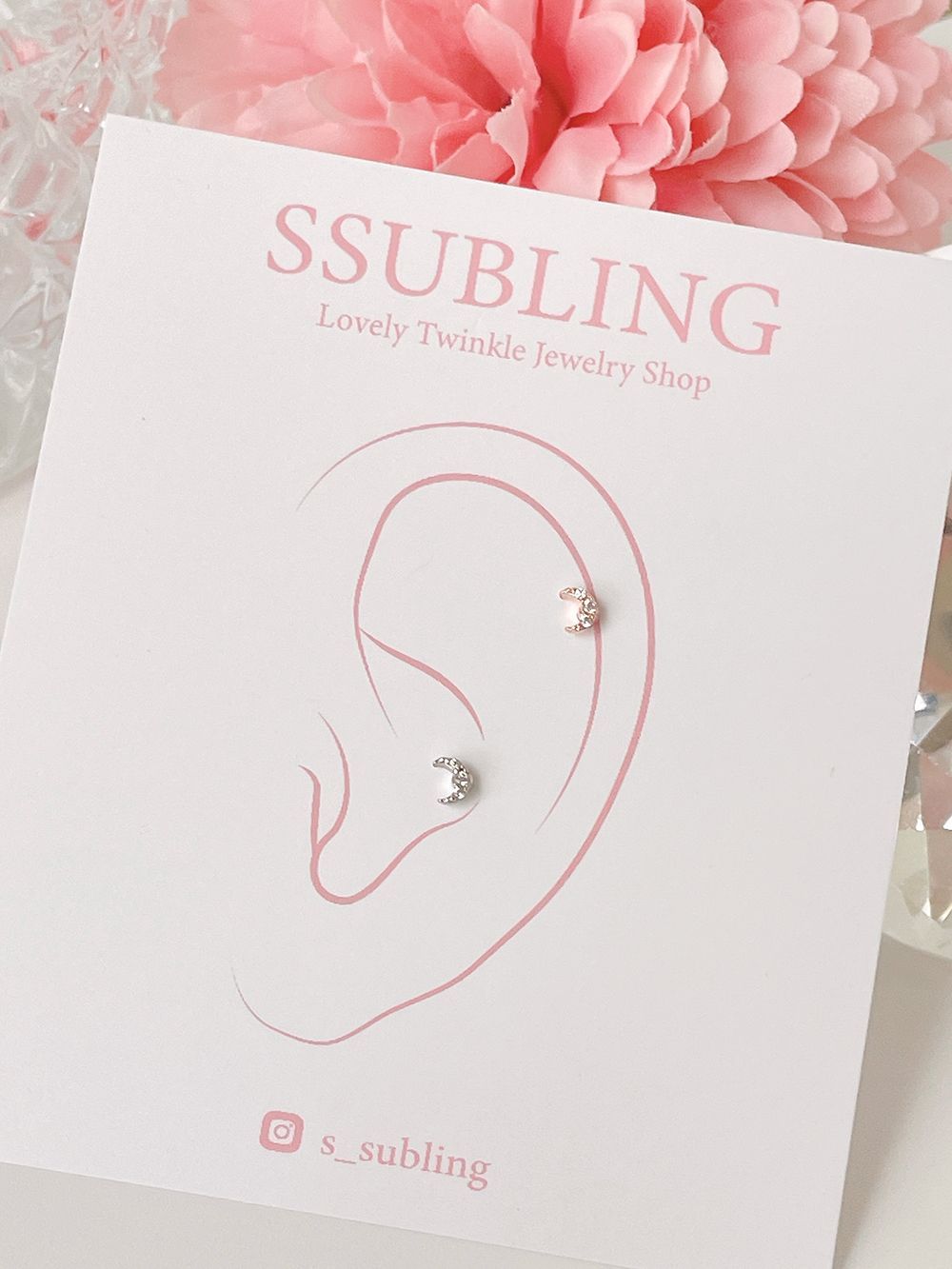 [サージカル]超ミニ 月モチーフ 三日月 ピアス (2Color) 16G ボディピアス キャッチ 軟骨ピアス