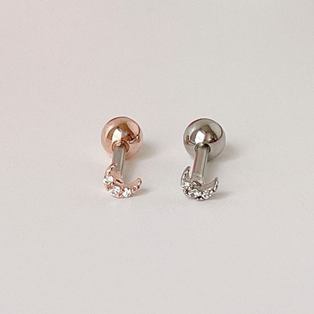 [サージカル]超ミニ 月モチーフ 三日月 ピアス (2Color) 16G ボディピアス キャッチ 軟骨ピアス