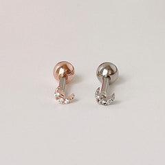 [サージカル]超ミニ 月モチーフ 三日月 ピアス (2Color) 16G ボディピアス キャッチ 軟骨ピアス