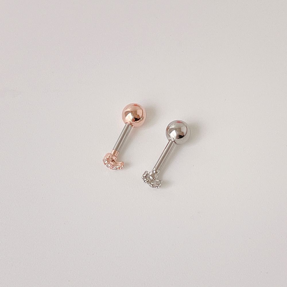 [サージカル]超ミニ 月モチーフ 三日月 ピアス (2Color) 16G ボディピアス キャッチ 軟骨ピアス