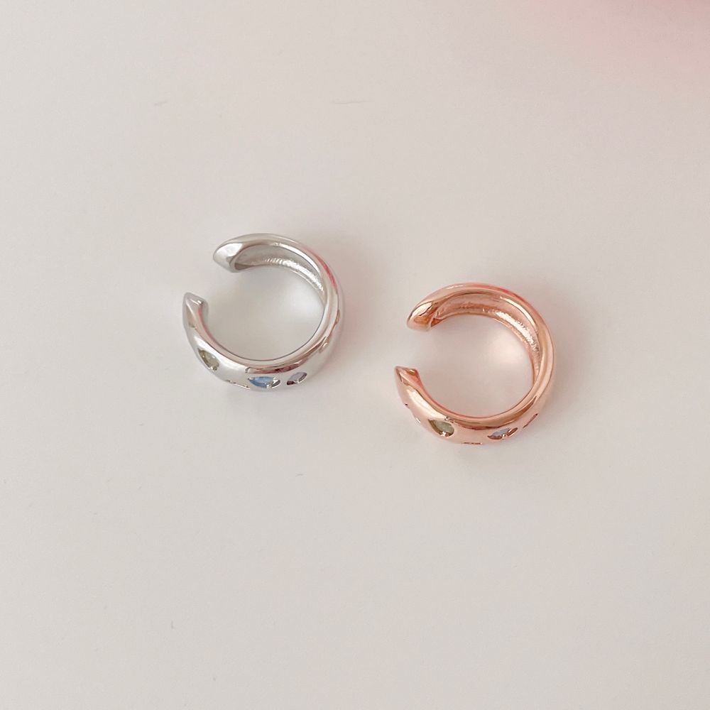 カラフルジュエル ワイド イヤーカフ (2Color)
