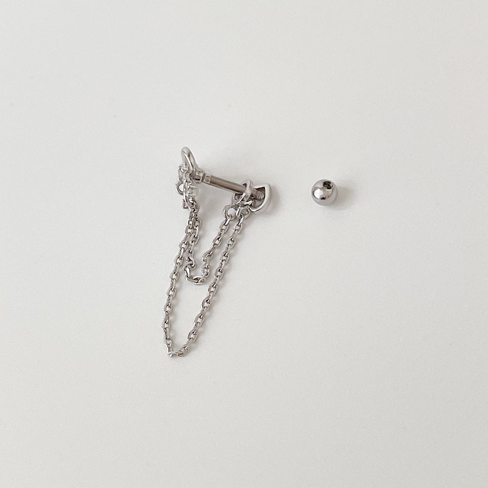 [サージカル]リボン2WAYドロップチャーム  (2Color) 16G ボディピアス キャッチ 軟骨ピアス