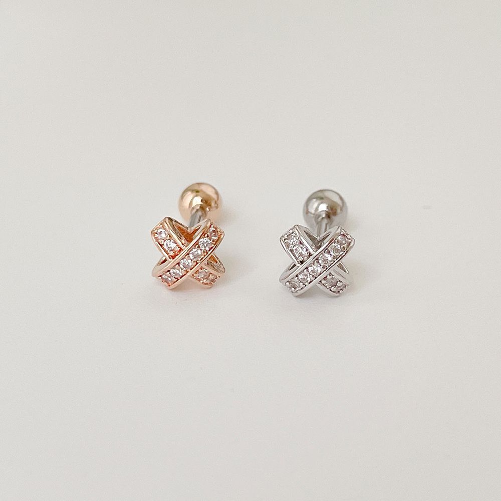 [サージカル]ボリューム クロスライン キュービック (2Color) 16G ボディピアス