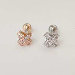 [サージカル]ボリューム クロスライン キュービック (2Color) 16G ボディピアス