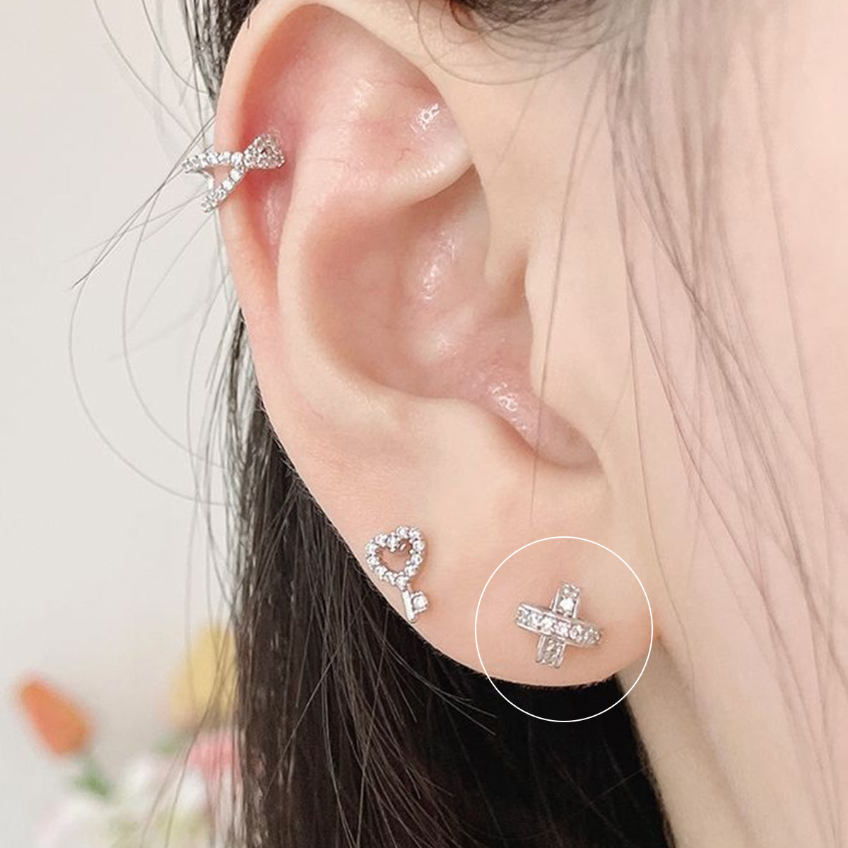[サージカル]ボリューム クロスライン キュービック (2Color) 16G ボディピアス