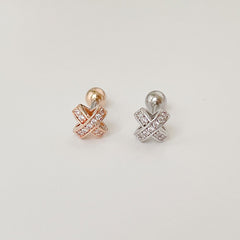 [サージカル]ボリューム クロスライン キュービック (2Color) 16G ボディピアス