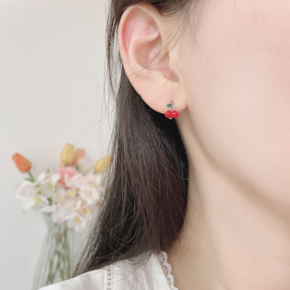 [サージカル]チェリー ワンタッチ リングピアス