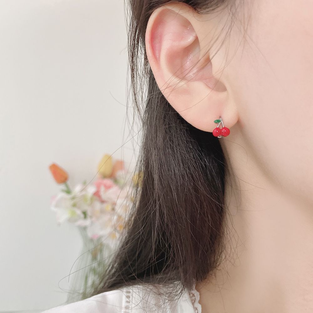 [サージカル]チェリー ワンタッチ リングピアス