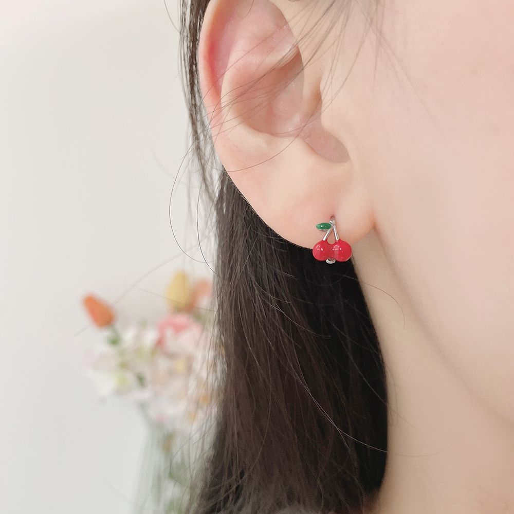 [サージカル]チェリー ワンタッチ リングピアス