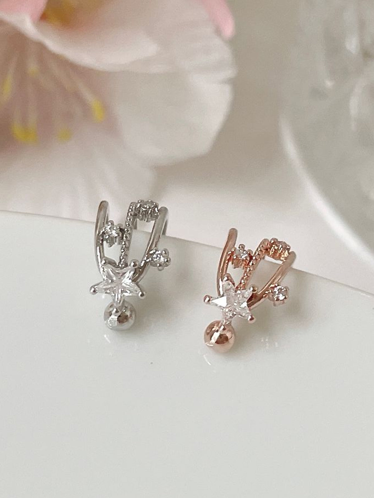 Flower Double Ear Cuff (2 Colors) 