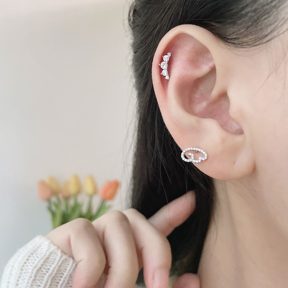 サージカル]キュービック ウィング ボディピアス (2Type 2Color) 16G